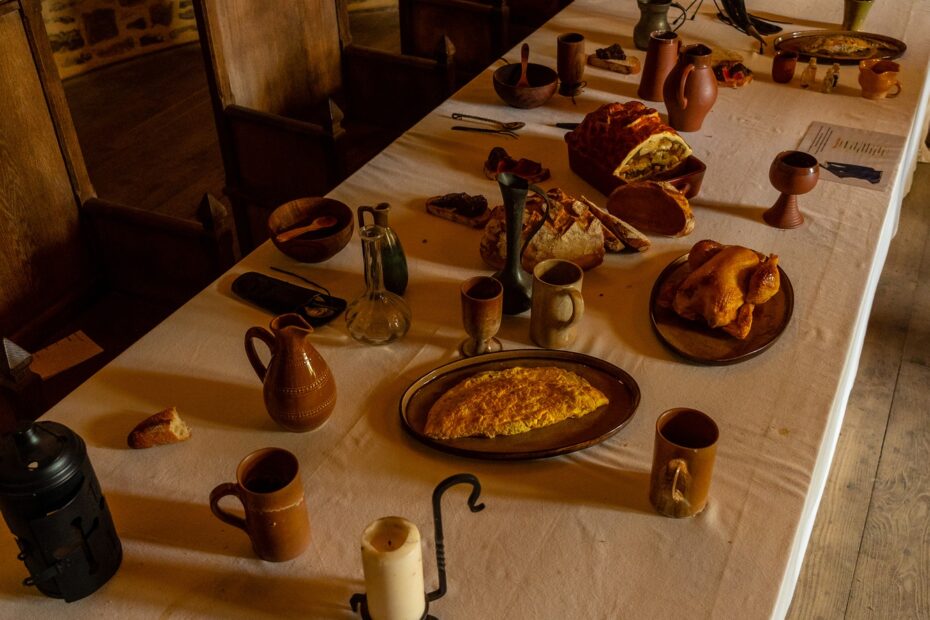 Medieval kings' banquet at the castle of Fougeres. Brittany region